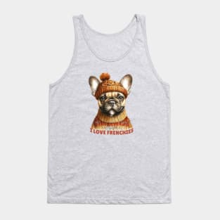 I love frenchies dog portrait of french bulldog Tank Top